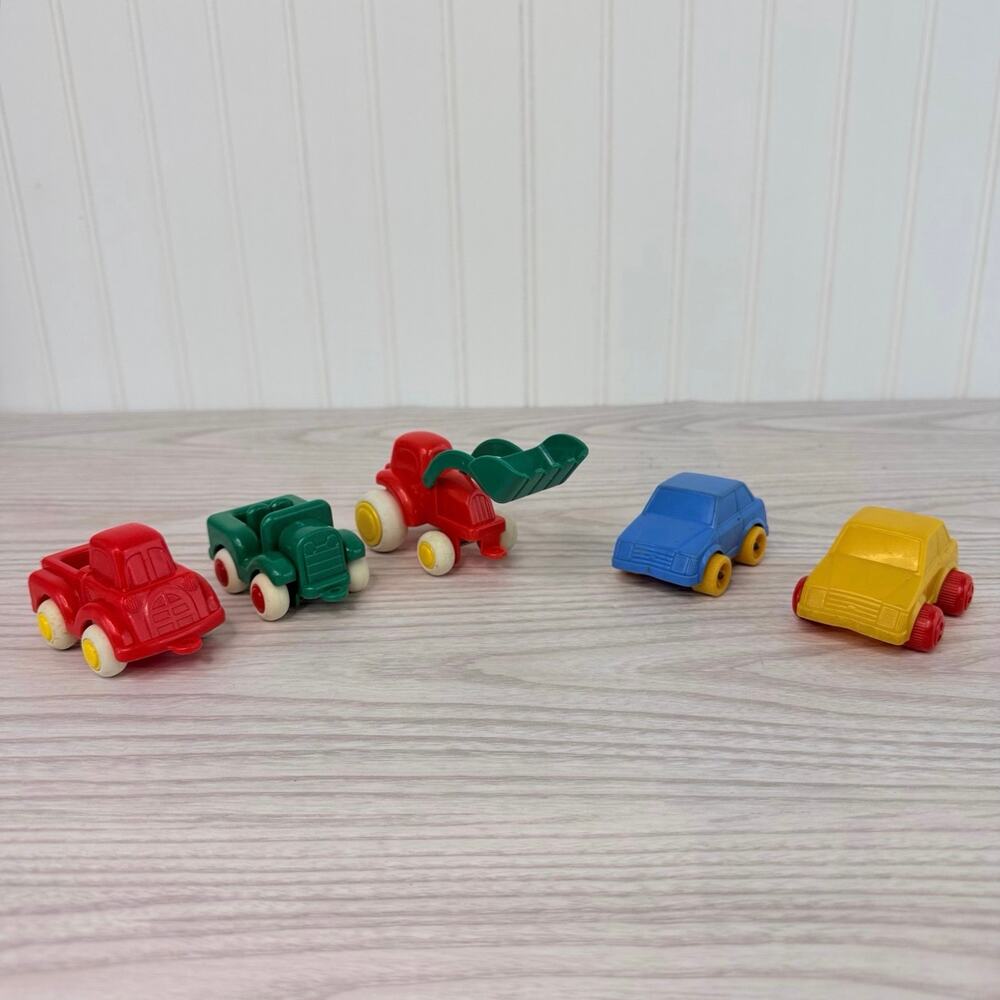 Viking Toys Car Lot 5 VTG Plastic Vehicles Truck Tractor Loader Mover Sweden Toy